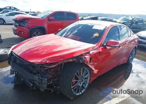 2017 Infiniti Q50 3.0T Red Sport 400 из США, поврежденный, VIN JN1FV7AP9HM850166